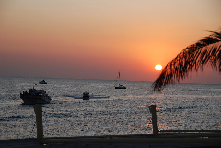 Ibiza sunset boats